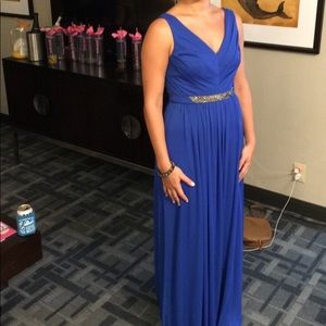 David’s bridal royal blue bridesmaid dress